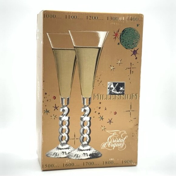 Other - MXSOLD 2000 Cristal d'Arques Millennium Champagne Glasses